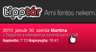 Névnap rögzítése